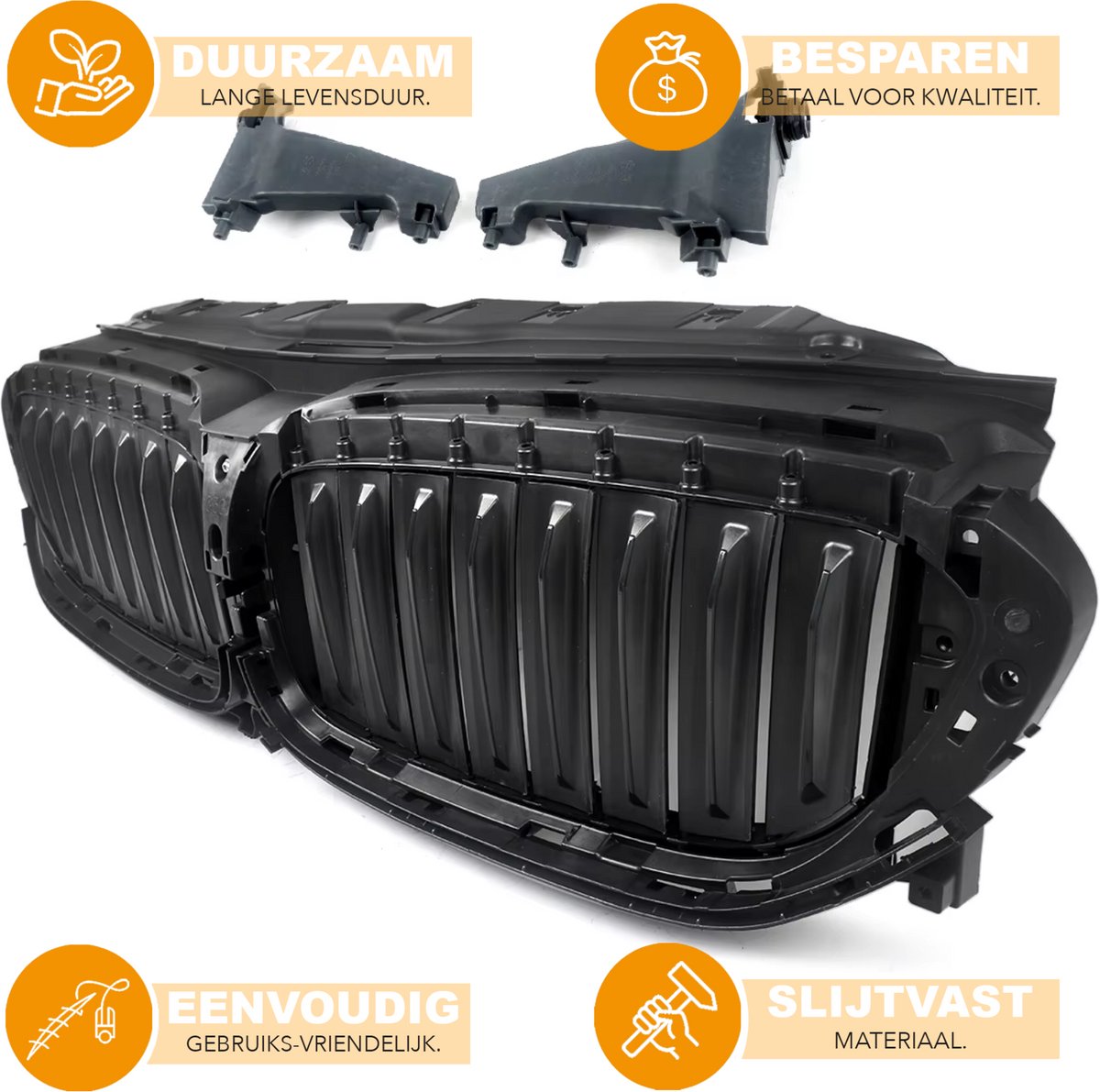 Voorbumper grille Brutal - Voor BMW G30 (2017-2020) - 51747497279 - Actieve Lucht Sluiter - Auto accessoires