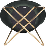 Bezoekersstoel - Groen Velvet - Metalen poten - Set van 1 - Zithoogte 44cm