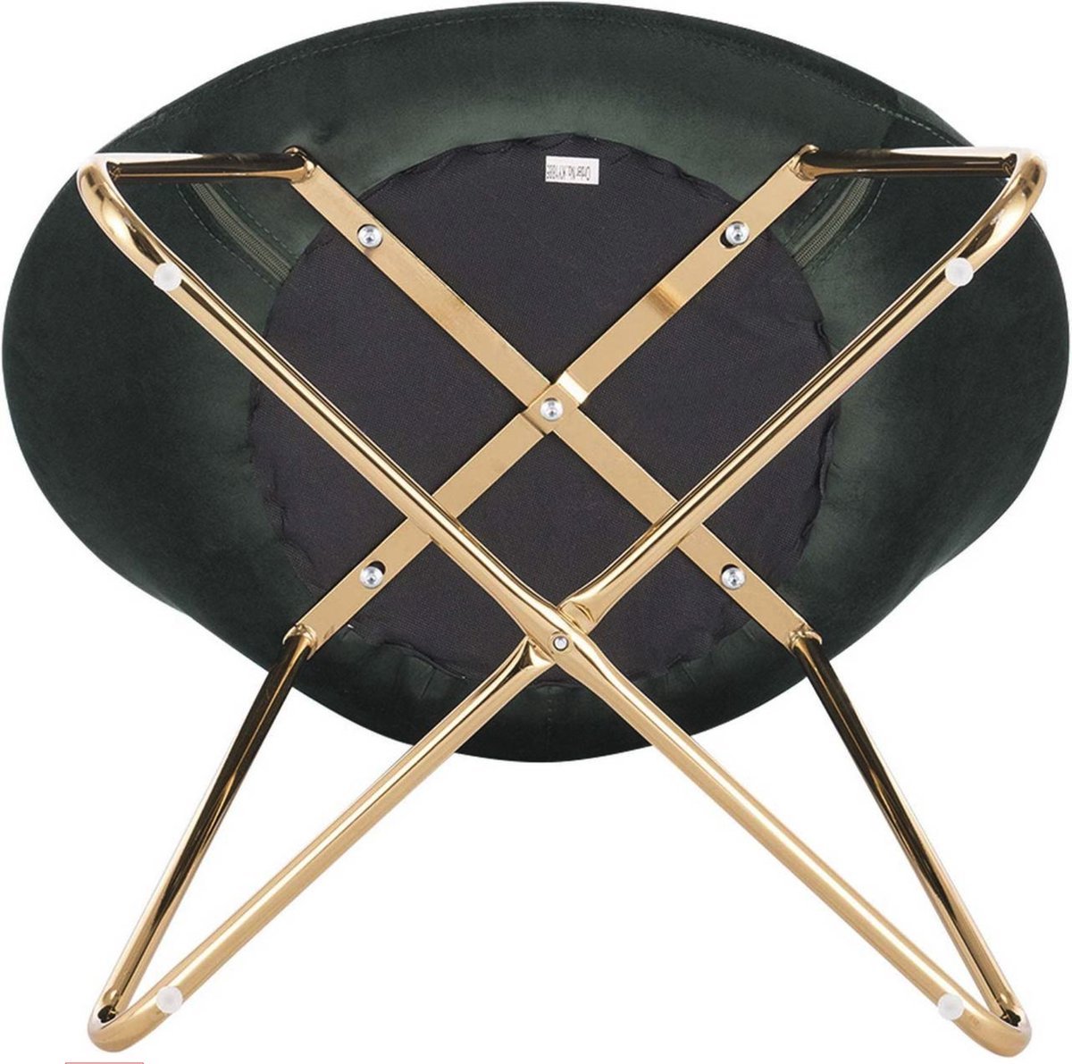 Bezoekersstoel - Groen Velvet - Metalen poten - Set van 1 - Zithoogte 44cm