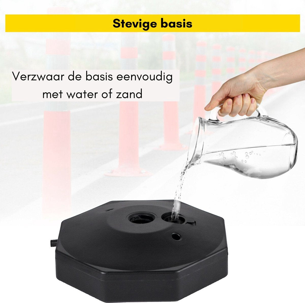 Bolt Edge Afzetpaal - 4 stuks - Rood-wit - Veiligheidspalen - 84 cm - ABS