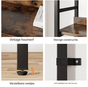 5-laags Boekenkast - Boekenplank - Wandplank - Boekenrek - Voor opslag / woonkamer / kantoor - Bruin