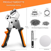 Grommet Tool Kit Tavien - 3/8 Inch Oogje Perstang - 10mm Handheld met 500 Stuks Zilveren Grommets voor Dekzeil en Kleding