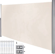 Luxe Windscherm - Uittrekbaar - Zonnescherm - Beige - 160x300cm - Tuinscherm - Zijluifel