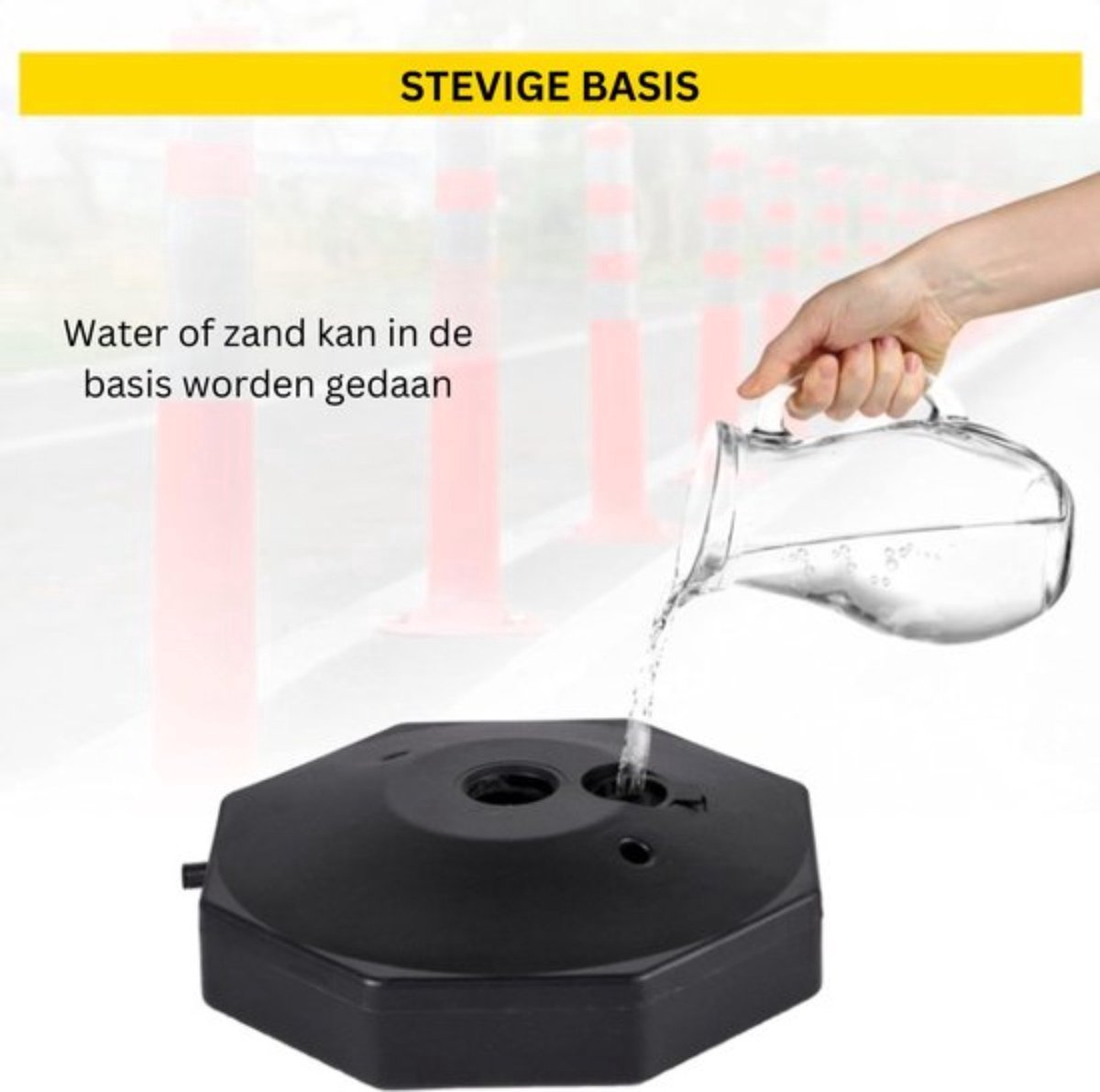 Kunststof palen - 4 Stuks - Wit - Met 9,8m Ketting en 8 S-Haken