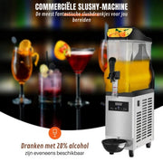 Professionele Slush puppy - 12L - Voor Ijskoude Drankjes – Frozen drink maker van Roestvrij Staal – Horeca Kwaliteit