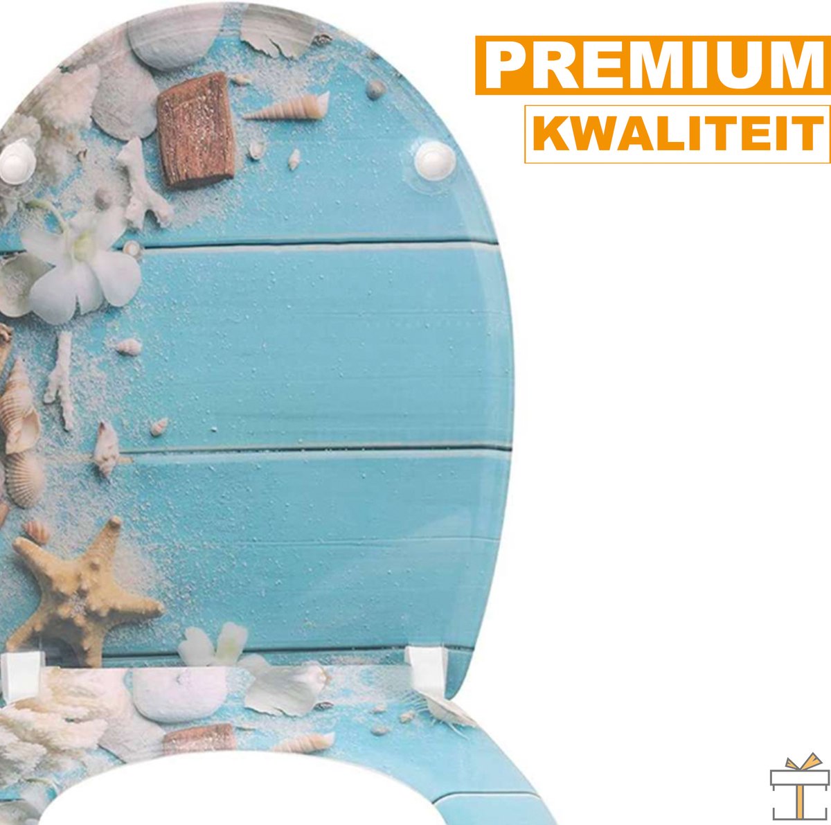 Happyment Antibacteriële Toiletbril Beach - Universeel - Met Softclose - Toiletbrillen - WC Bril – Toiletzitting