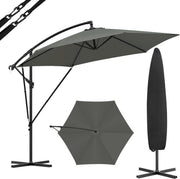 Ronde Parasol - Voor Balkon, Strand of Tuin - Verstelbaar & 45° Kantelbaar - UV-Resistent & Waterdicht - Darkgray