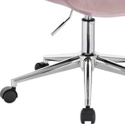 Bureaustoel Deluxe - Op wielen - Ergonomische bureaustoel voor volwassenen - Roze - In hoogte verstelbaar - Velvet