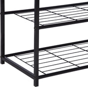 Happyment Schoenenrek Foda - 6 tot 9 paar - Schoenenbank vintage - Zwart - Voor slaapkamer of hal