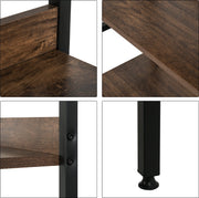 Happyment Boekenkast Oda - Industrieel - 5 Lagen - Bruin/Grijs - Hout Look - Boekenrek - Woonkamer, slaapkamer en kinderkamer - Hout/Metaal - 60 x 27.5 x 160 cm