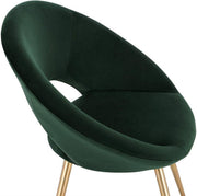Luxe Velvet Stoel - Groen - Eetkamerstoel - Met armleuning - Vergaderstoel - Gouden Metalen poten - Set van 1 - Zithoogte 47cm