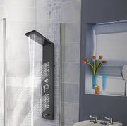 Happyment Compleet Douchesysteem - Doucheset - Mat Zwarte Hoofddouche en Handdouche - Massage Douche - Vierkante Regendouche voor Badkamer - 3 Douche Koppen