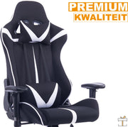 Bolt Edge Luxe Gamestoel - Zwart met wit - Verstelbare Gaming Chair - Ergonomisch