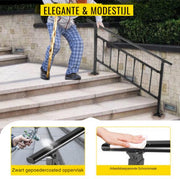 Trapleuning 172cm - Balustrade voor 1-4 tredens - Houders - Leuningen voor Trappen - Staal - Met trapleuninghouders