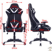 Happyment Luxe Gamestoel - Zwart met wit - Gaming stoel verstelbaar in hoogte - Chair - Ergonomische bureaustoel