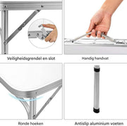 Luxe Klaptafel – Multifunctionele Picknicktafel voor Feesten, BBQ’s, en Camping – Duurzaam en Opvouwbaar