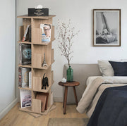 Bolt Edge Boekenkast - Oak Hout - 4 Lagen - Draaibaar - 39x39x128cm