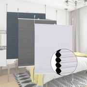 Bolt Edge Honinggraat Gordijn - Grijs - 65x130cm - Lichtdoorlatend - Zonder Boren