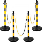 Afzetpalen - 4 stuks - 100CM - Geel/zwart - Afzetlinten - Afzetketting