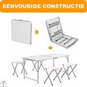 Bolt Edge Picknicktafel - 4 personen - Inklapbaar - Verstelbaar in hoogte - Geschikt voor camping