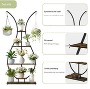 Plantenstandaard Madelief - Vaas vorm - Plantenrek - Plantentafel - Voor binnen & buitengebruik - Bloempothouder - Bamboe - Zonder verlichting