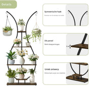 Plantenstandaard Madelief Opulence - Vaas vorm - Plantenrek - Plantentafel - Voor binnen & buitengebruik - Bloempothouder - Bamboe - Zonder verlichting