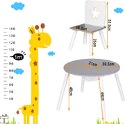 Happyment® Kindertafel en 2 Stoeltjes - Kindermeubel - Tafeltje - Speeltafel - kinderbureau - Black friday - Sinterklaas - Kerstcadeau