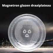 Happyment Magnetron Draaiplateau - Glasplaat Voor Magnetrons - Glazen Magnetronschaal - Inkepingen - 24.5cm