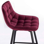 Bolt Edge Barkruk - Industrial - Rood - Velvet - Met rugleuning - Set van 2