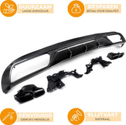 Achterbumper Diffuser met Uitlaat Tips - Voor Mercedes W205 C200/C300 Sedan (2015-2018)- Auto Accessoires