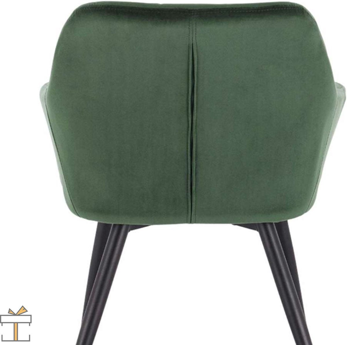 Eetkamerstoel - Velvet Groen - Fauteuil - Met armleuning - Set van 1