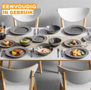 Vitaria Serviesset - 16 delig - 4 persoons - Bruin - Dinerborden - Bordenset - Diepe borden - Ontbijtborden - Keukenservies - Servies