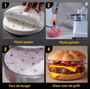 Happyment Professionele Hamburgerpers - Hamburger Maker - Incl. Waspapier