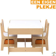 Bolt Edge Kindertafel en Stoeltjes - Speeltafel - Kinderbureau - Wit