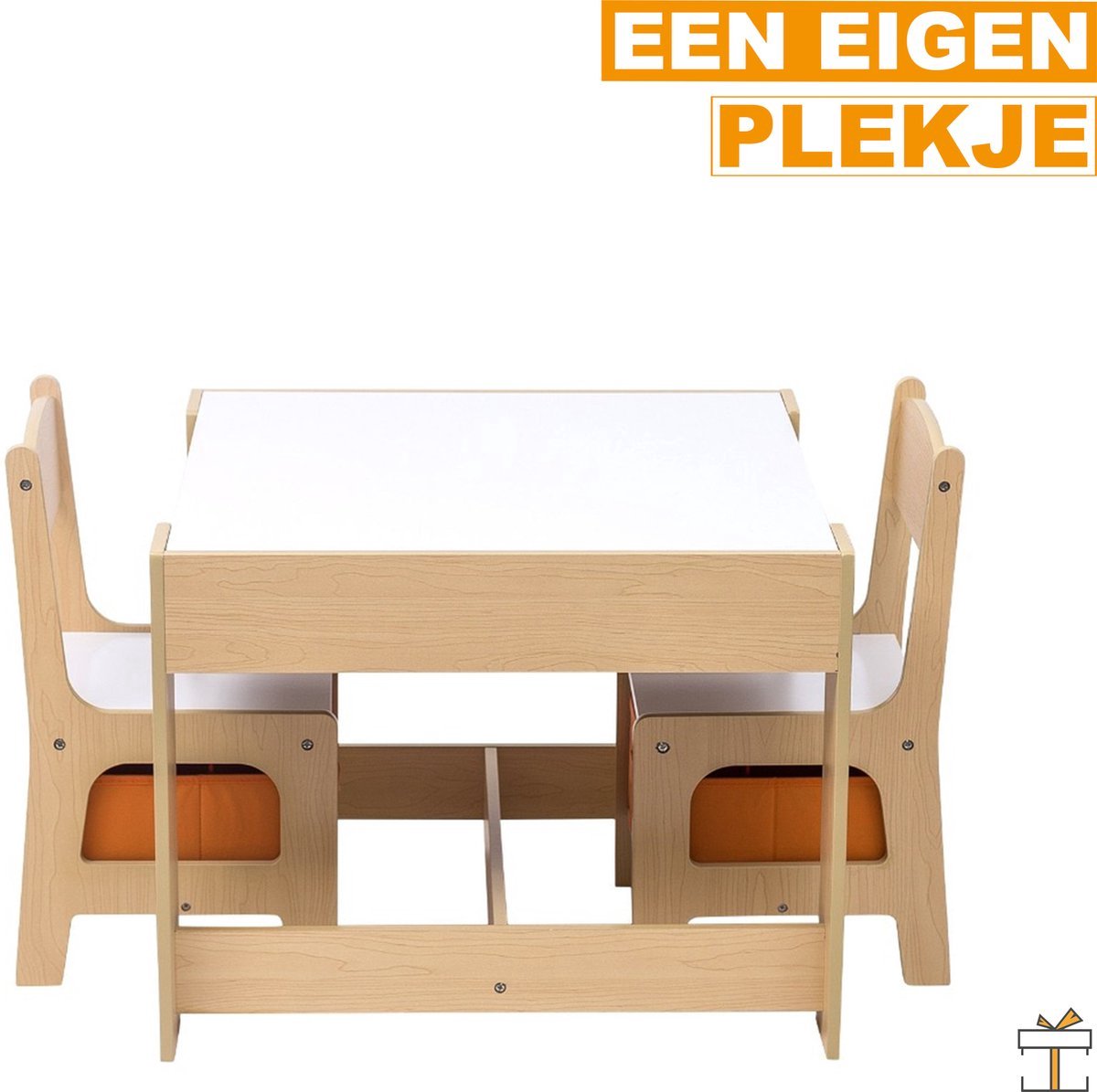 Bolt Edge Kindertafel en Stoeltjes - Speeltafel - Kinderbureau - Wit
