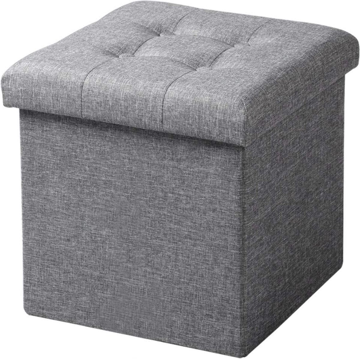 Bolt Edge Zitbank - Lichtgrijs - Stof - Met opbergruimte - 50x35x45cm