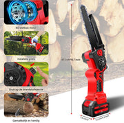 Compacte Draadloze Kettingzaag Zyren - 8 Inch Handheld Kettingzaag voor Houtzagen, Bomen Snoeien en Tuinwerk