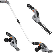 Elektrische heggenschaar Fioren - Met accu - 2 in 1 - Telescopische takkenschaar - Grijs - Snoeischaar - Draadloos - Telescopisch - Steel