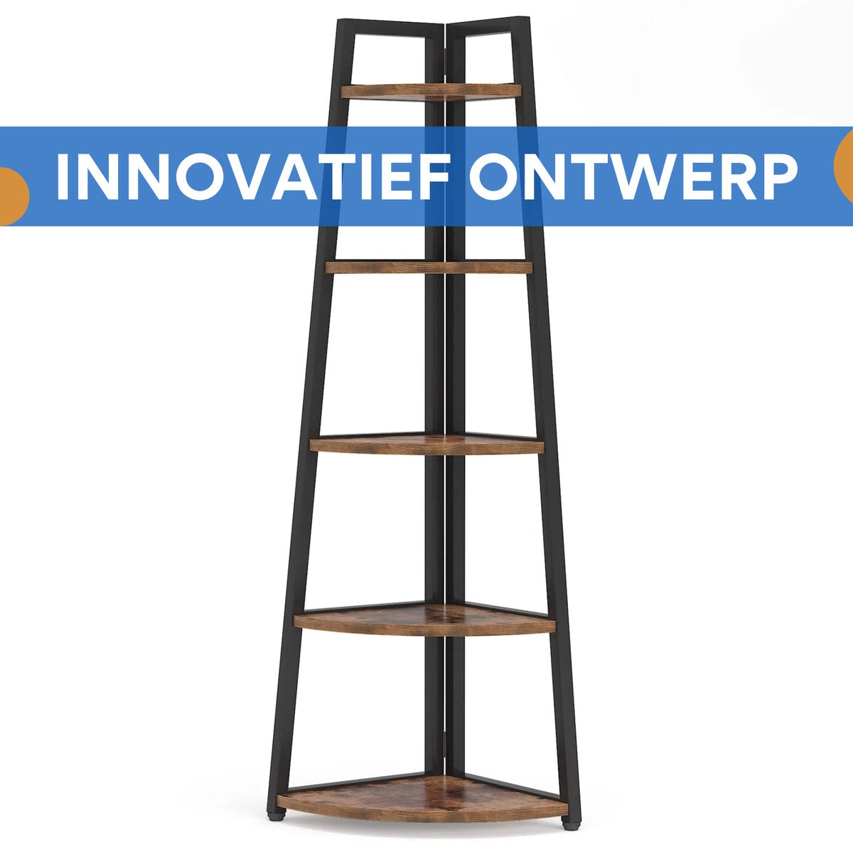 Hoek Boekenkast - Boekenplank - Wandplank - Boekenrek - Bruin