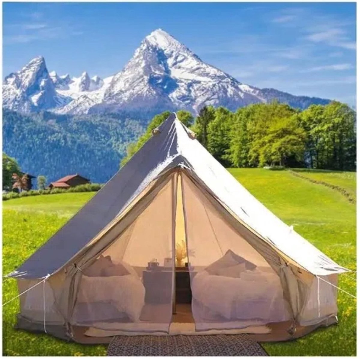 Happyment Kampeertent - Tent Outdoor 4 Seizoenen - 4-6 personen - Geschikt Voor gebruik