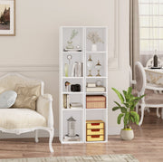 Happyment Boekenkast Kali - 5 Vakken - Wit - Boekenkast - Boekenrek - Woonkamer, slaapkamer en kinderkamer - Hout - 30 x 151 x 26 cm