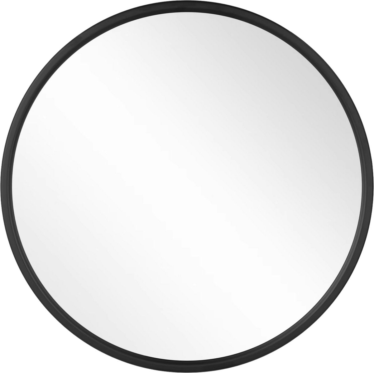 Ronde Spiegel - Voor Badkamer, Slaapkamer, Woonkamer en Hal - Zwart Metalen Frame en Ophangsysteem - Luxe Wanddecoratie - 80x80cm