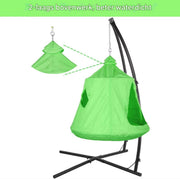 Egg hangstoel Valora - Voor kinderen - Hangmat X-standaard - met Boomentent - Speeltent Binnen en Buiten - Egg chair cocoon - Metalen Schommelstoel - Groen