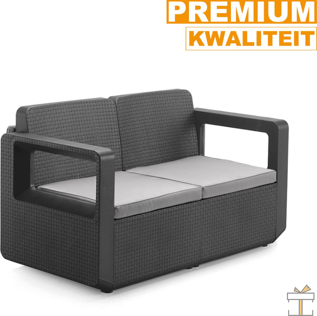 Happyment Luxe tuinset - 4 persoons - Loungeset tafel - Wasbare kussens - Tuinsets - Tuintafel met stoelen - Tuinmeubels
