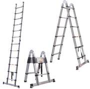 Telescoopladder Vaelor - A frame - 380CM - RVS Opvouwbaar - Draagbaar & Uitschuifbaar - Max. 150KG - EN131