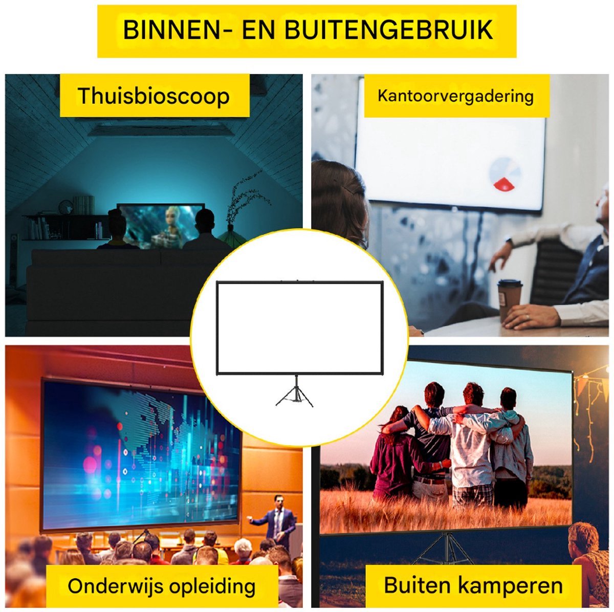 Statief projectorscherm - 110 inch - W stand - 16:9 - 4K HD