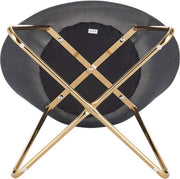 Happyment Bezoekersstoel Watford - Eetkamerstoel - Donkergrijs Velvet - Metalen poten - Set van 1 - Zithoogte 44 cm - Deluxe