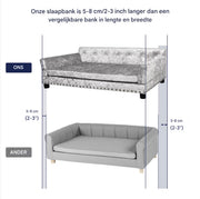 Hondenbank Jerino - Hondensofa op poten - Hondenzetel - Afneembaar kussen - 100cm