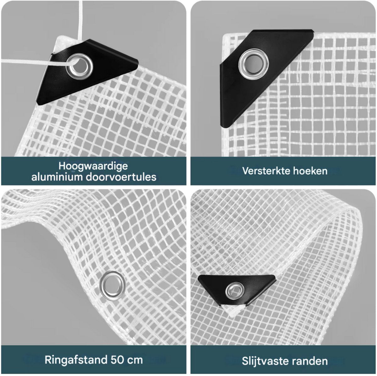 Waterdicht Zeildoek - Transparant - Voor Tuinmeubilair, Trampolines & Brandhout - Scheurbestendig & UV-bestendig - Color: Clear-2x3m