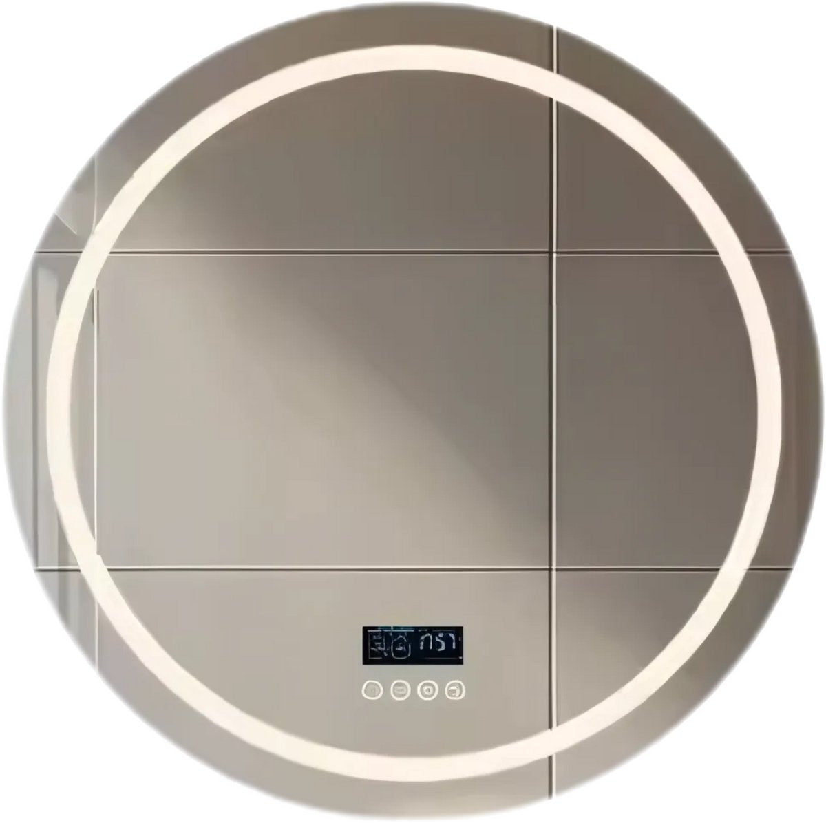Ronde Badkamerspiegel - Met bluetooth en verlichting - 80cm - Voor Badkamer, Make-up & Wandmontage - Dimbaar licht - Muziek